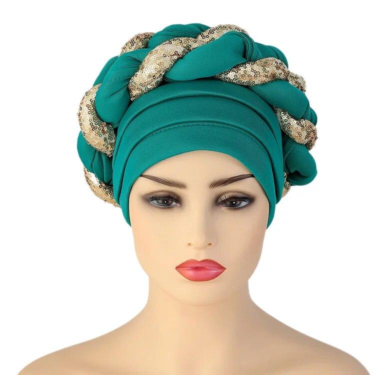 On sale - African Headtie Sequin Braid - 20 Colours - Free