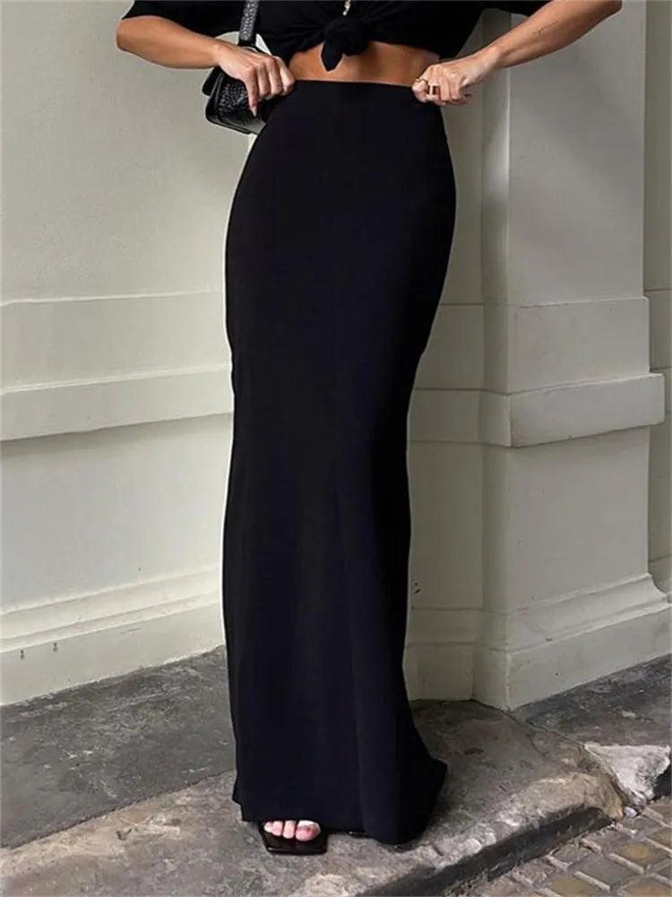 On sale - Black Long Modest Skirt - Free shipping - Normendy