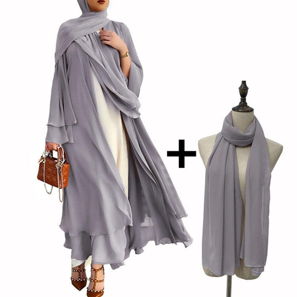 On sale - Casual Robe - Open Abaya - 15 Colours - Free