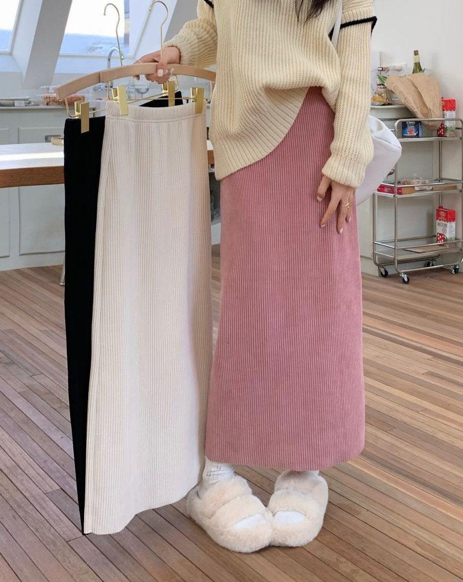 On sale - Casual Solid Korean Skirt - 3 Colours - Free