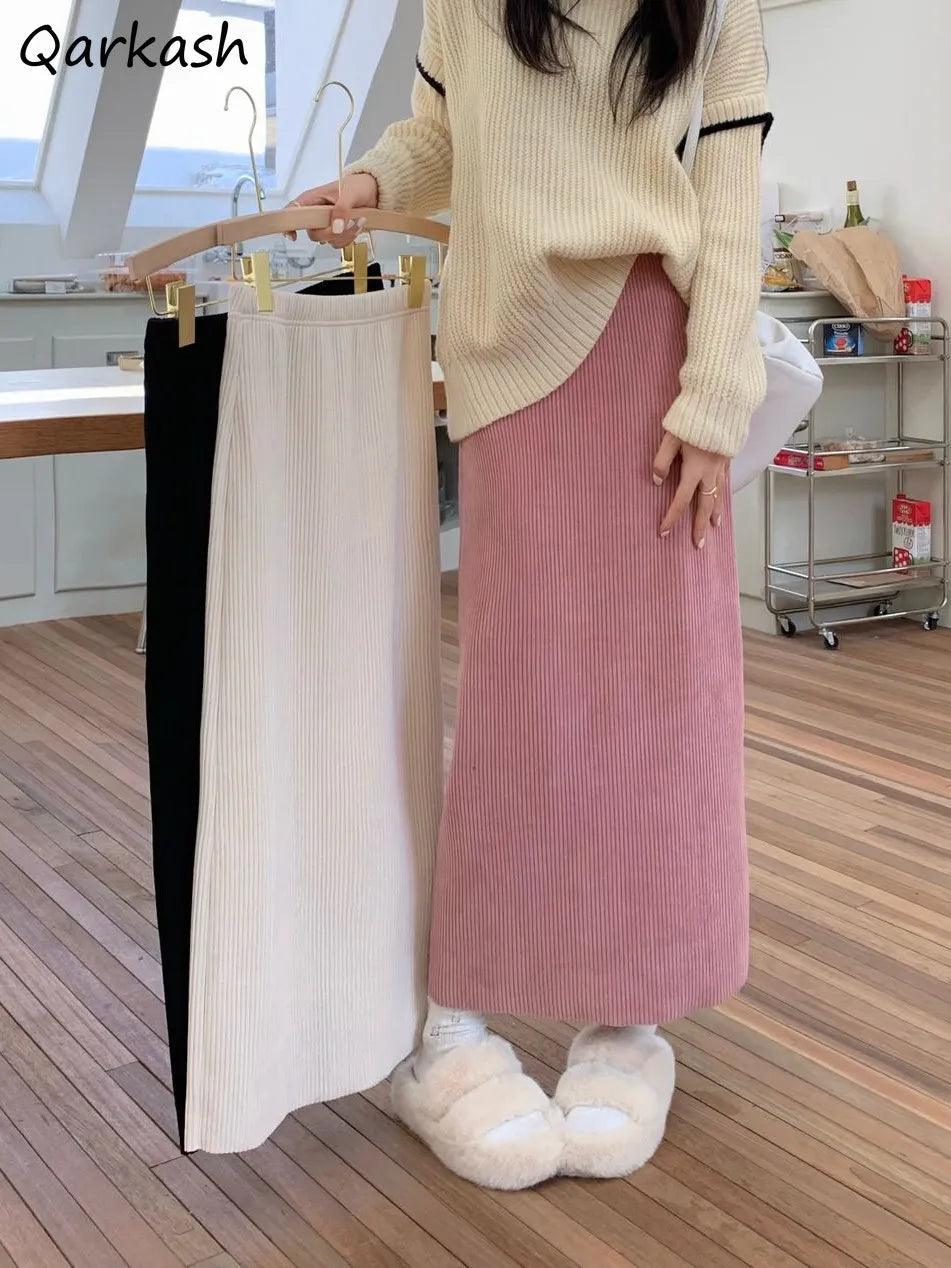 On sale - Casual Solid Korean Skirt - 3 Colours - Free