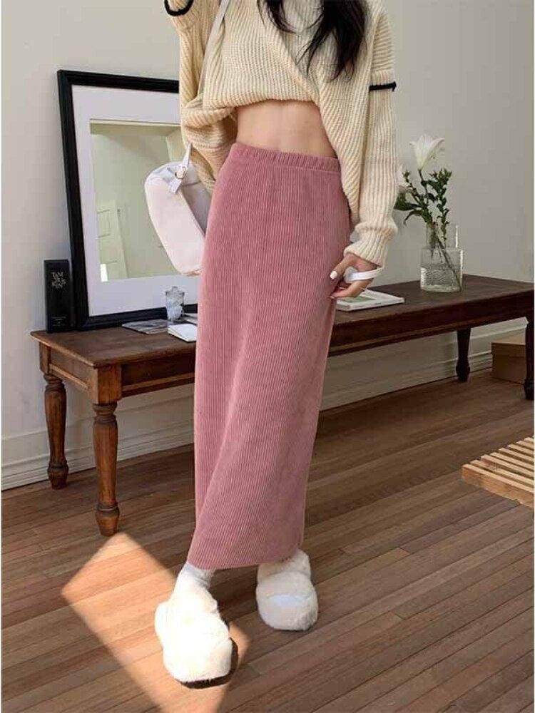 On sale - Casual Solid Korean Skirt - 3 Colours - Free