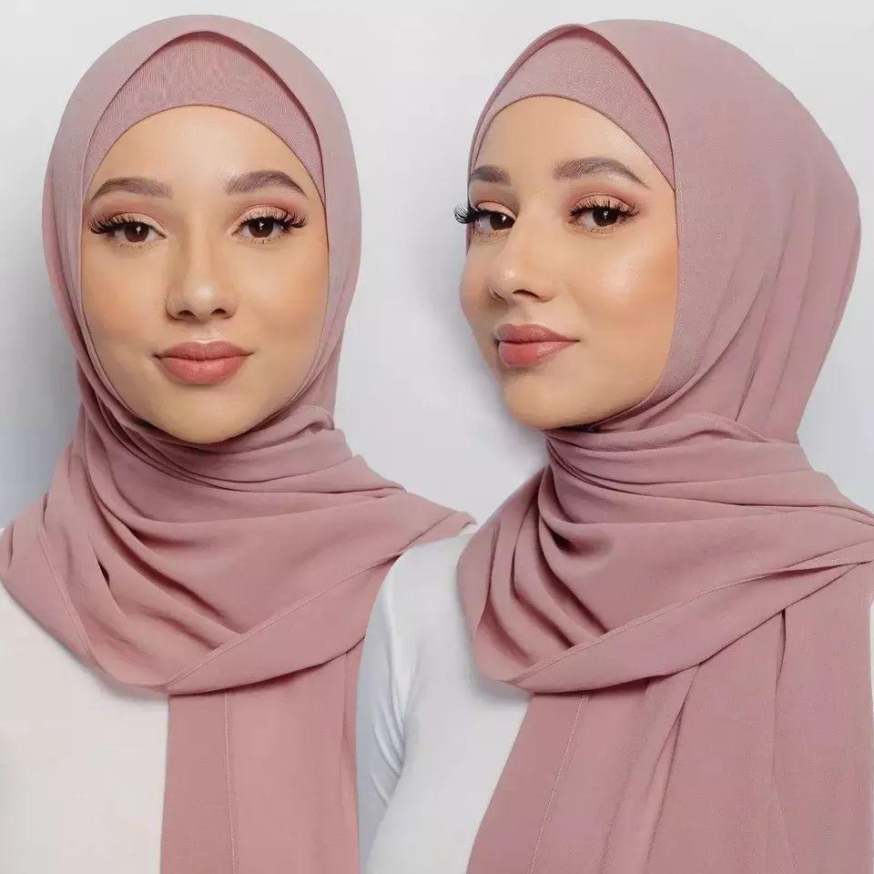 On sale - Chiffon Hijab + Matching Hijab Cap - 22 Colours -