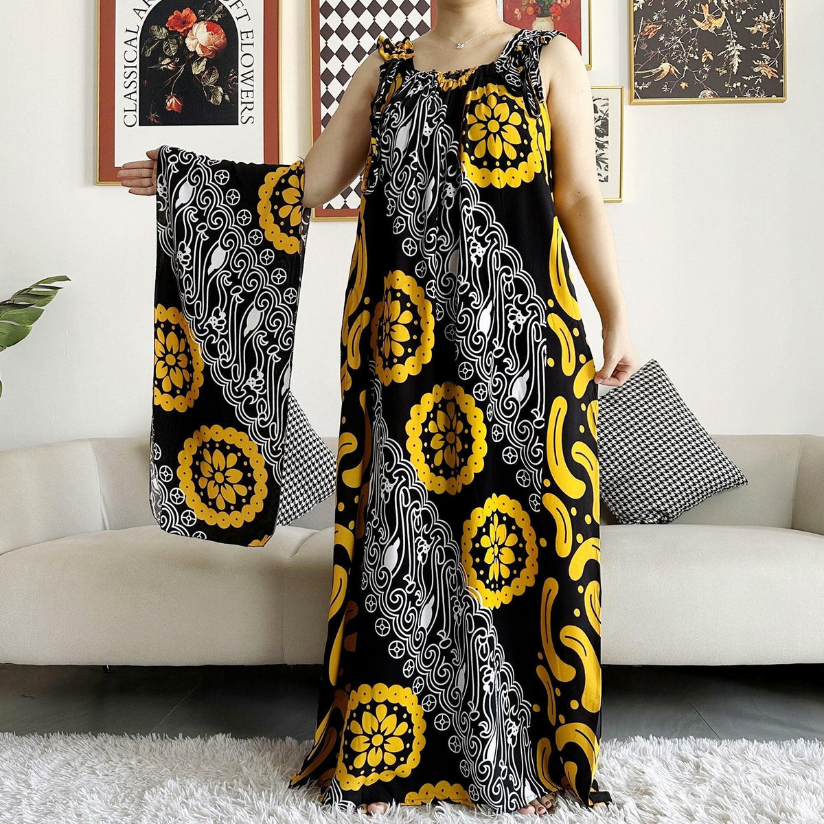 On sale - Cotton Summer African Kaftan - 16 Colours - Free