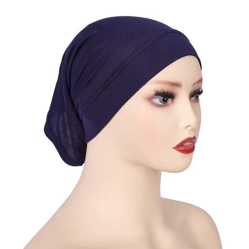 Stretchy Inner Hijab Cap- Navy