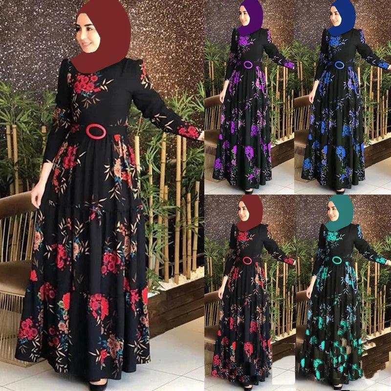 On sale - Elegant Design Abaya Dress - 4 Colours - Free