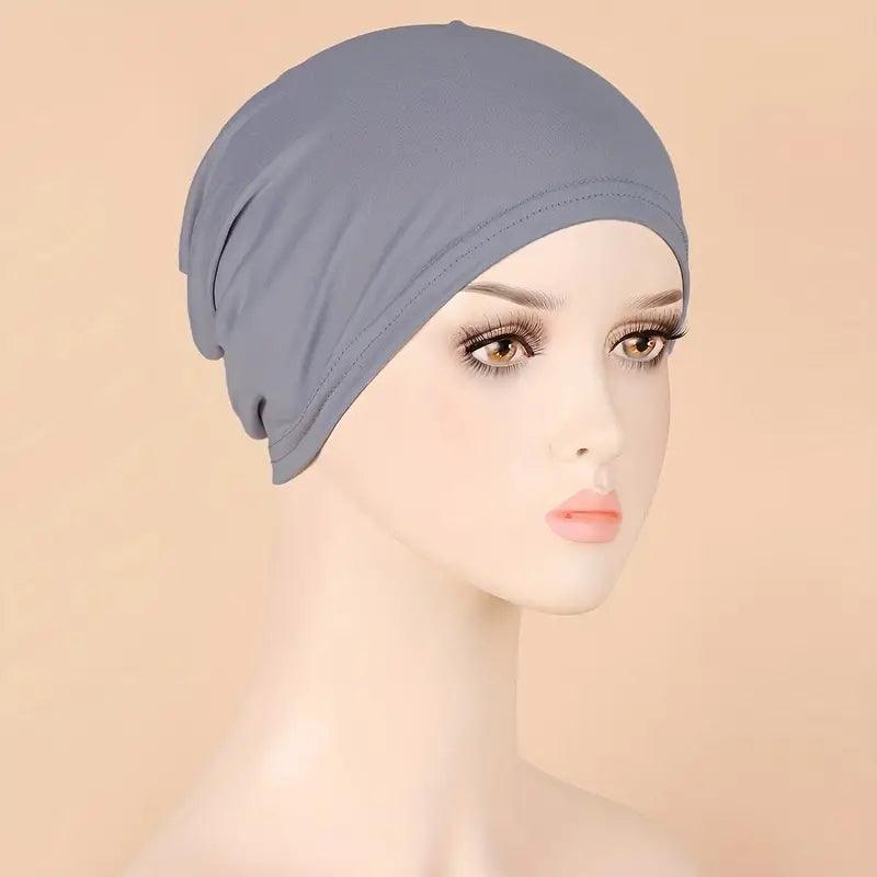 Elastic Turban Inner Cap- Grey