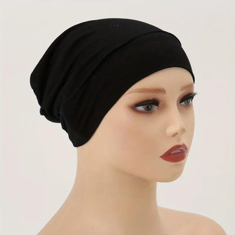 Elegant Thin Inner Hijab Cap- Black