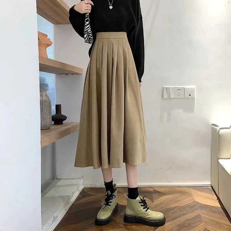 On sale - High Waist Pleated Skirt - 5 Colours - Free