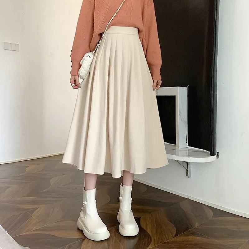 On sale - High Waist Pleated Skirt - 5 Colours - Free