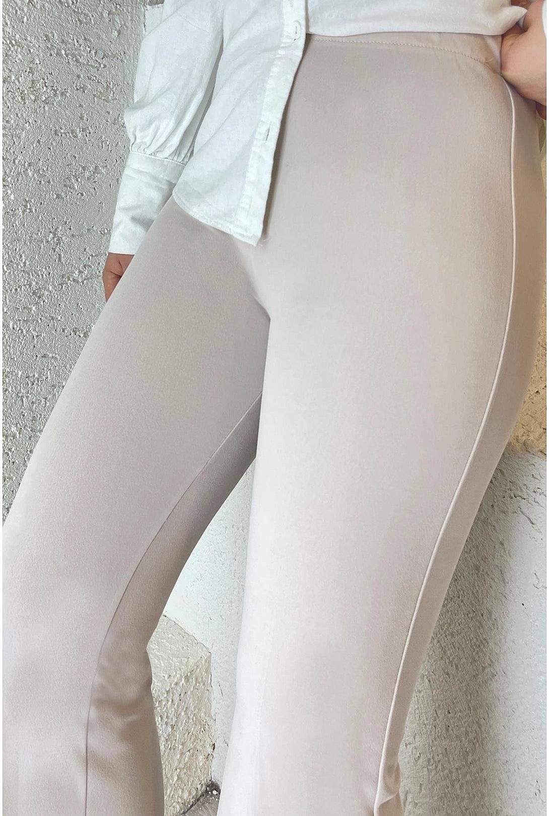 Flare Dress Pants for Women - Stone Grey