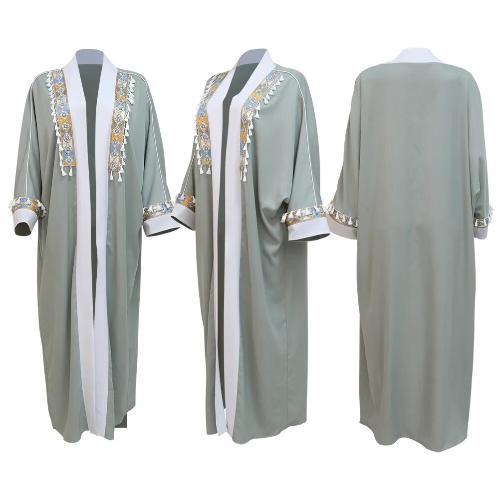 On sale - Kimono Open Abaya Dress - Green - Free shipping -