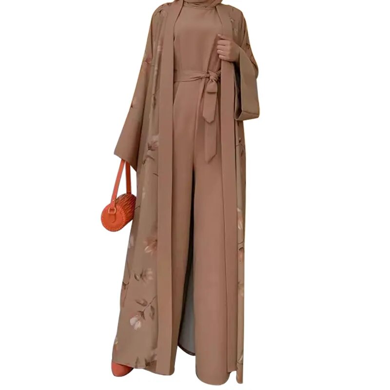 On sale - Kimono Style Modest Muslim Set - 6 Colour - Free