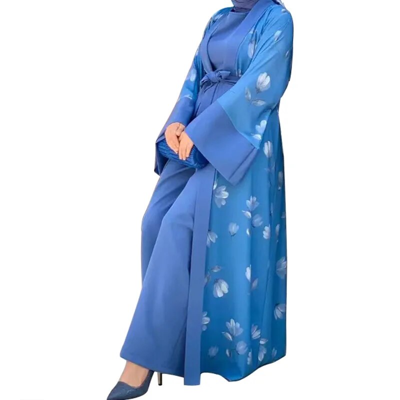 On sale - Kimono Style Modest Muslim Set - 6 Colour - Free