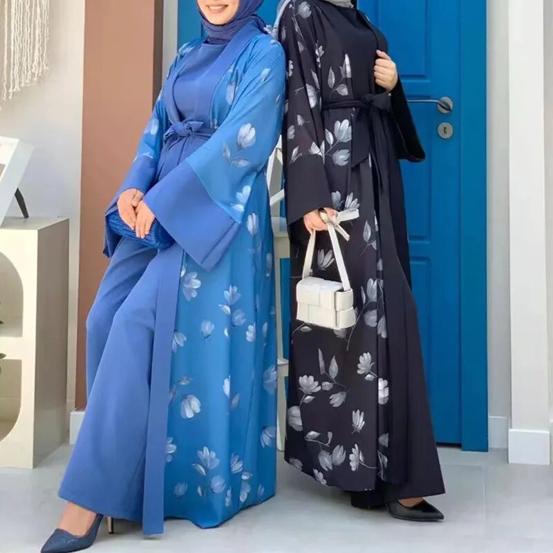 On sale - Kimono Style Modest Muslim Set - 6 Colour - Free