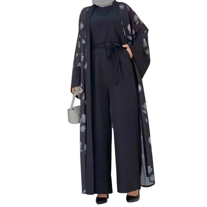 On sale - Kimono Style Modest Muslim Set - 6 Colour - Free