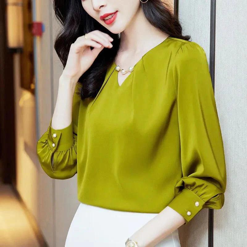 On sale - Korean Style Modest Office Blouse - 3 Colours -