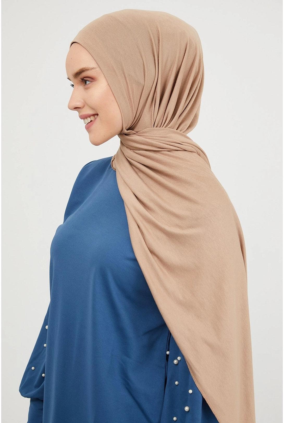 Cotton Combed Hijab Shawl Scarf - Beige