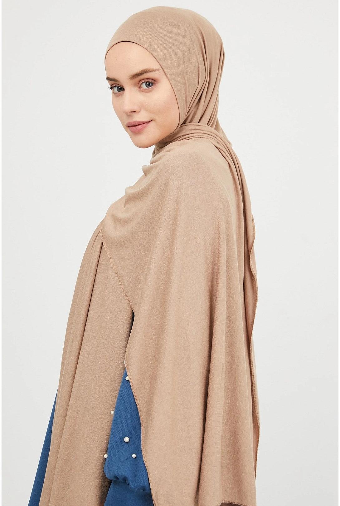 Cotton Combed Hijab Shawl Scarf - Beige