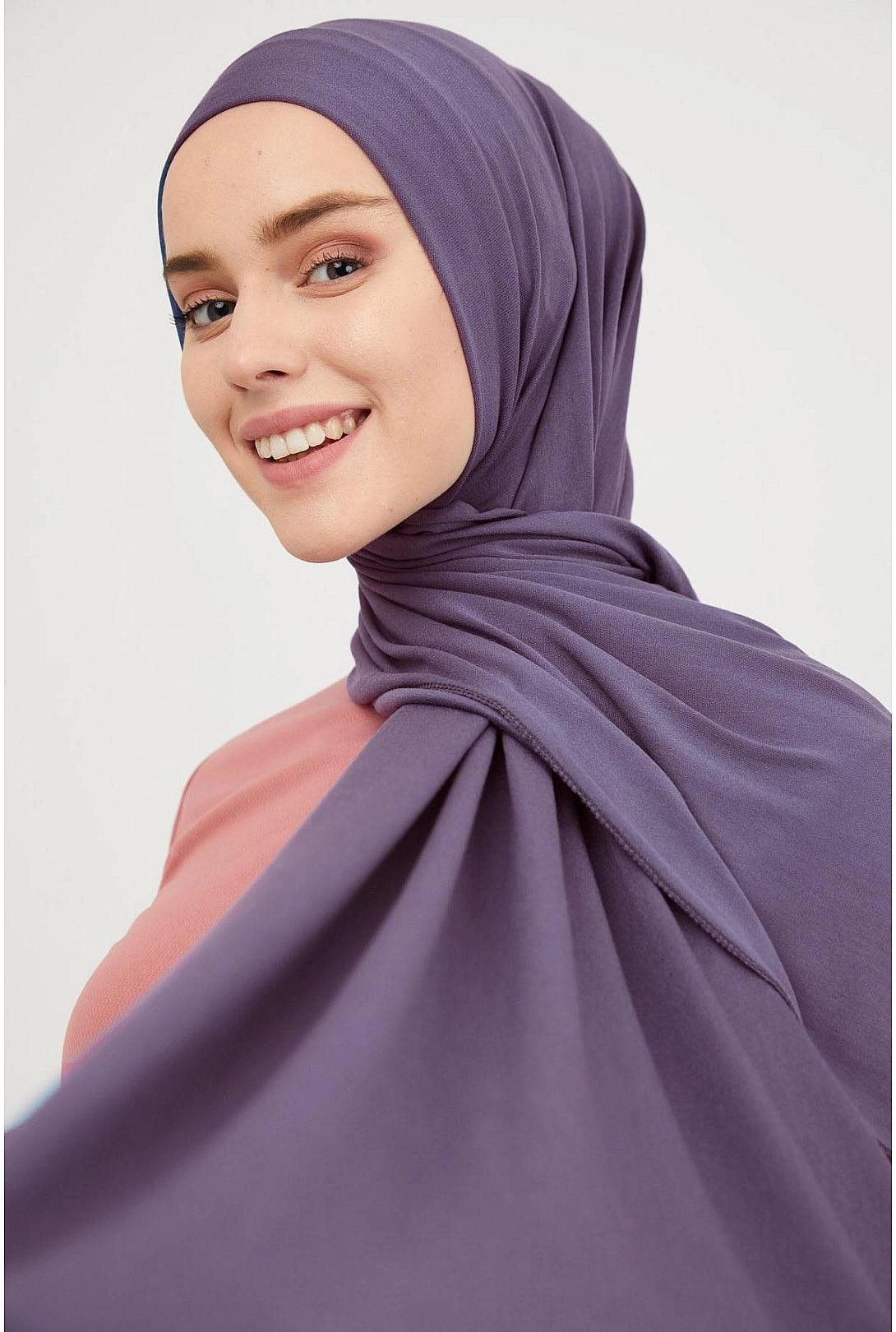 Liny Cotton Combed Shawl Hijab Scarf- Lavender Purple