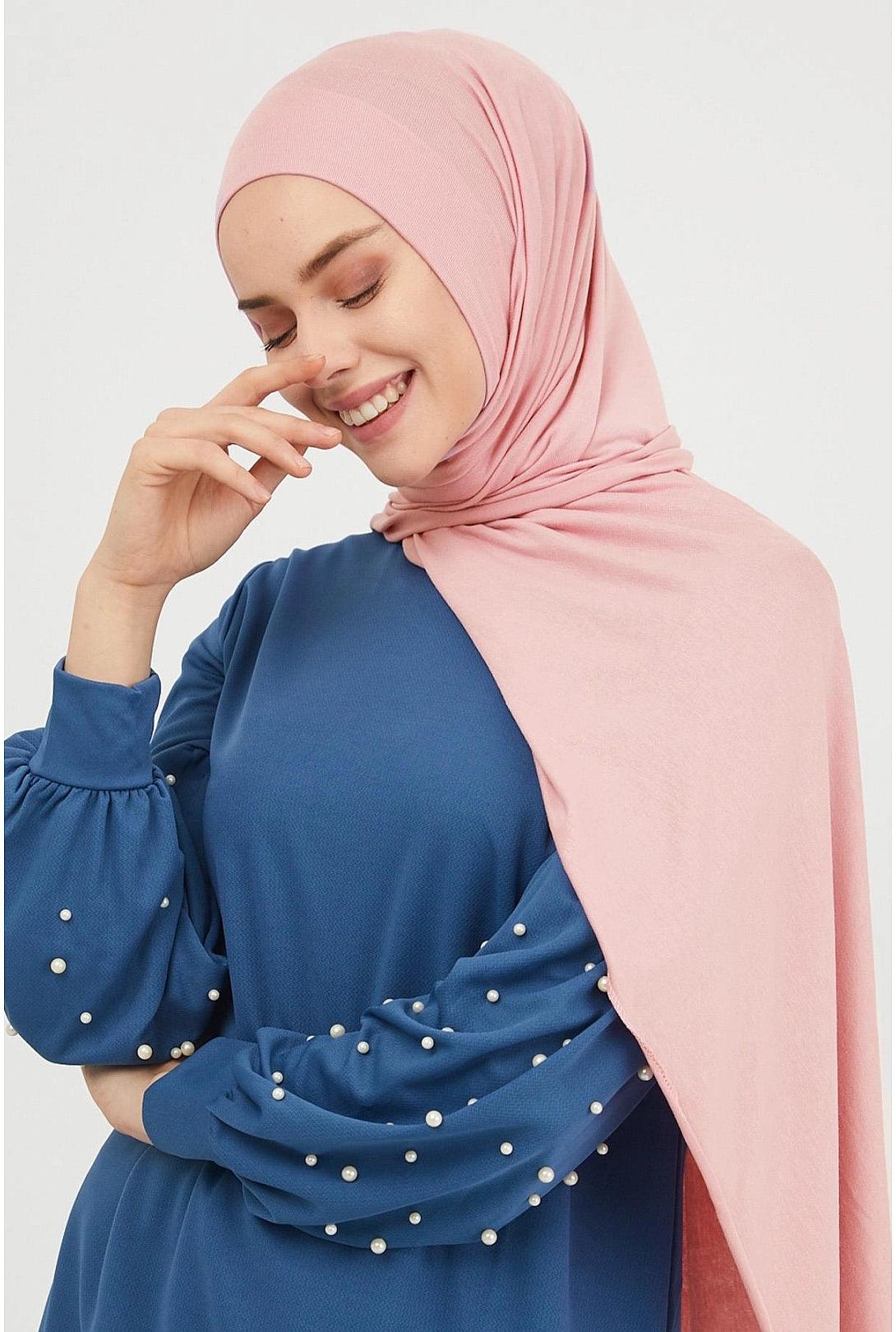 Liny Cotton Combed Hijab Scarf - Salmon Pink