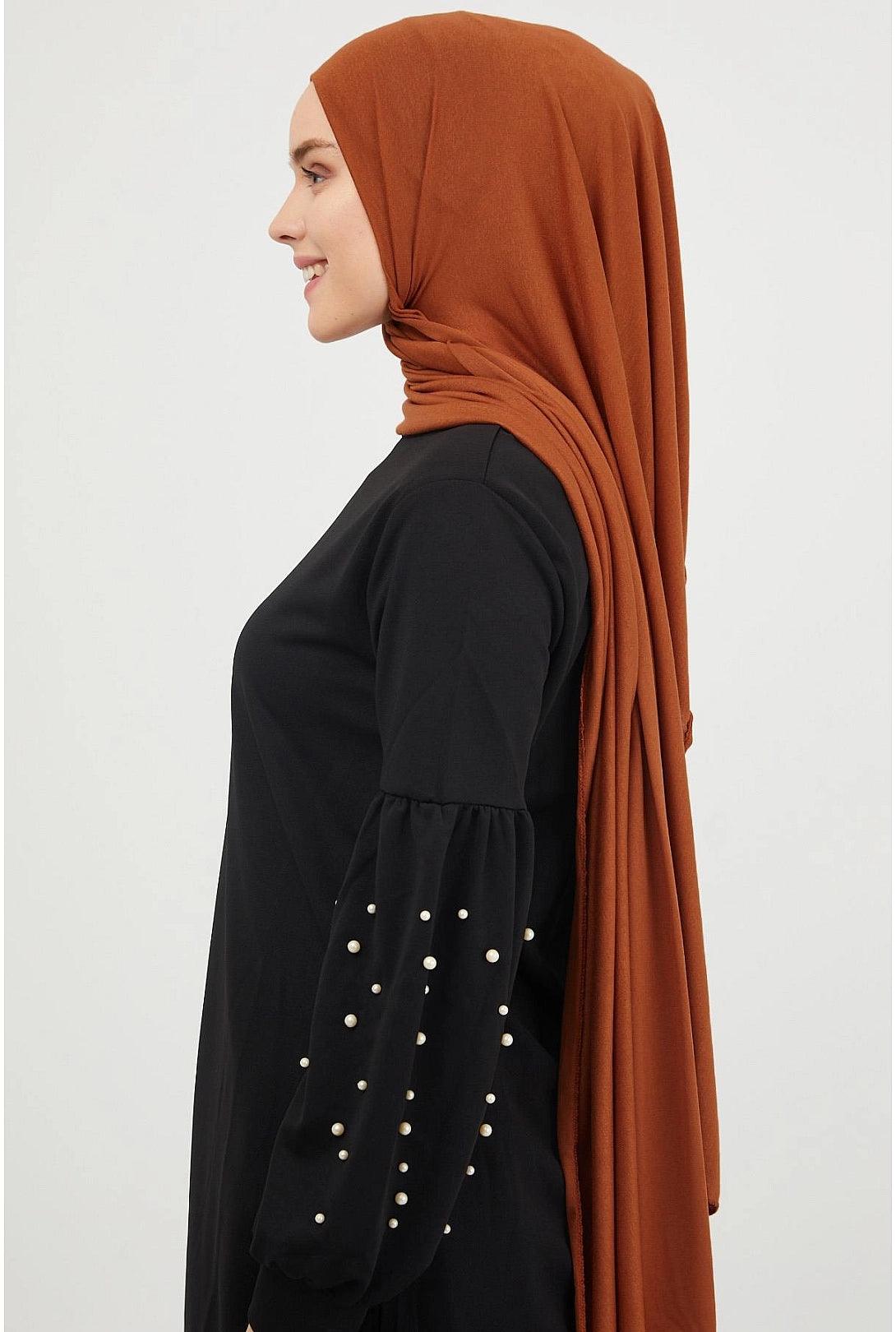 Cotton Combed Hijab Scarf - Cinnamon Brown