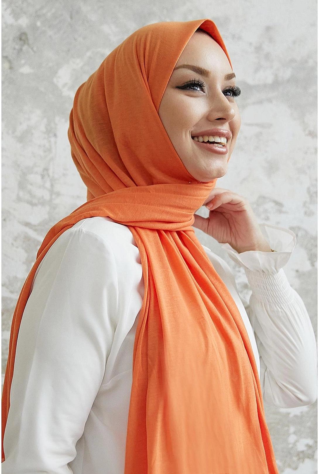 Jazz Muslim Hijab Scarf Shawl - Orange