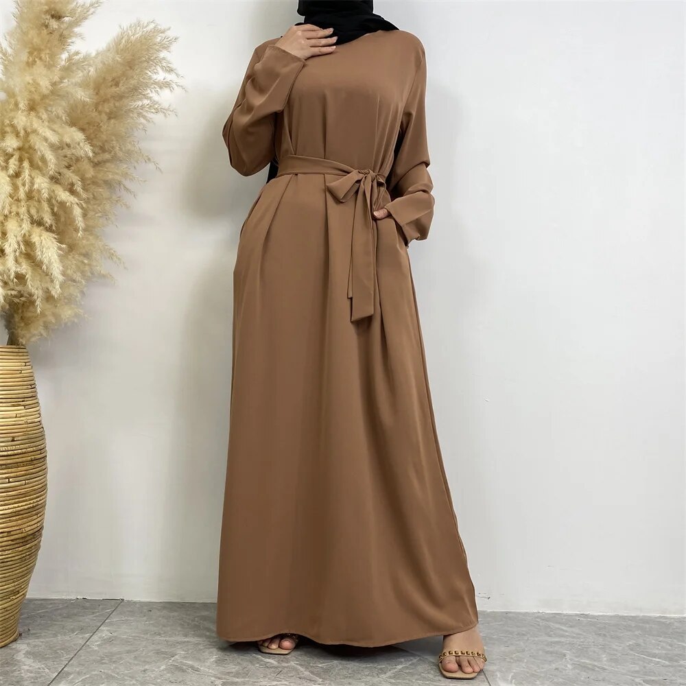 On sale - Long Abaya Dress with Pockets - 13 Colours - Free