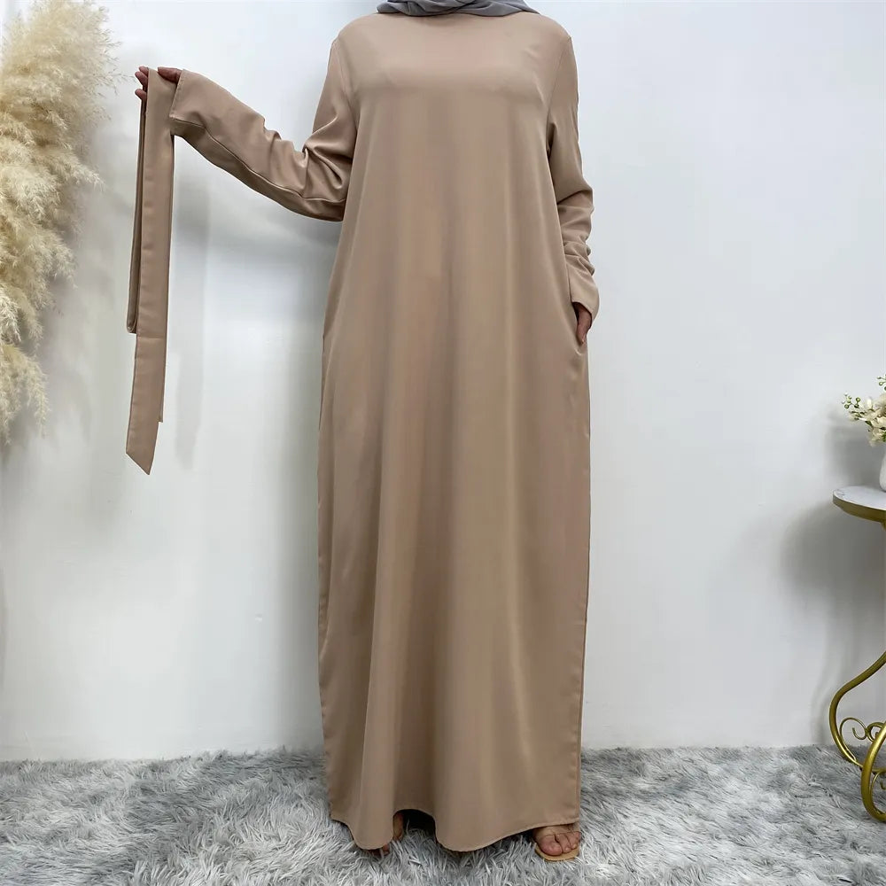 On sale - Long Abaya Dress with Pockets - 13 Colours - Free