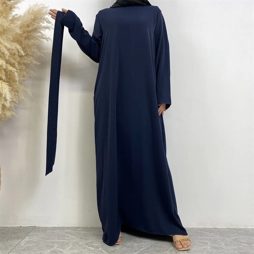 On sale - Long Abaya Dress with Pockets - 13 Colours - Free