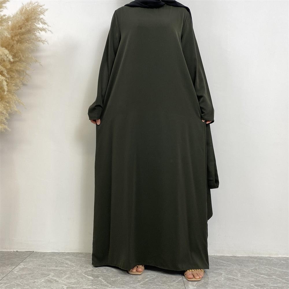 On sale - Long Abaya Dress with Pockets - 13 Colours - Free