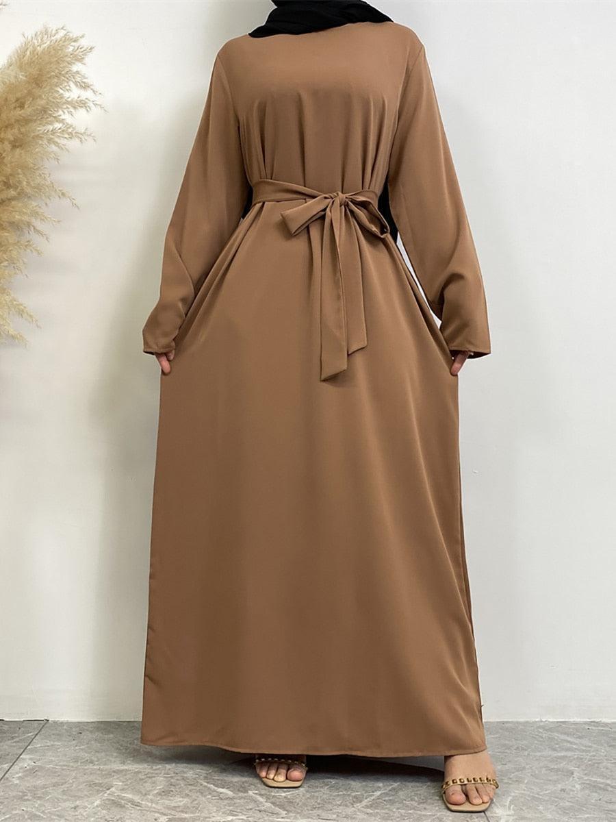 On sale - Long Abaya Dress with Pockets - 13 Colours - Free