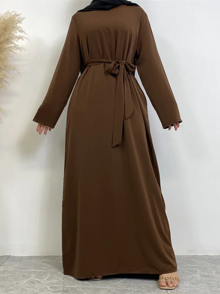 On sale - Long Abaya Dress with Pockets - 13 Colours - Free