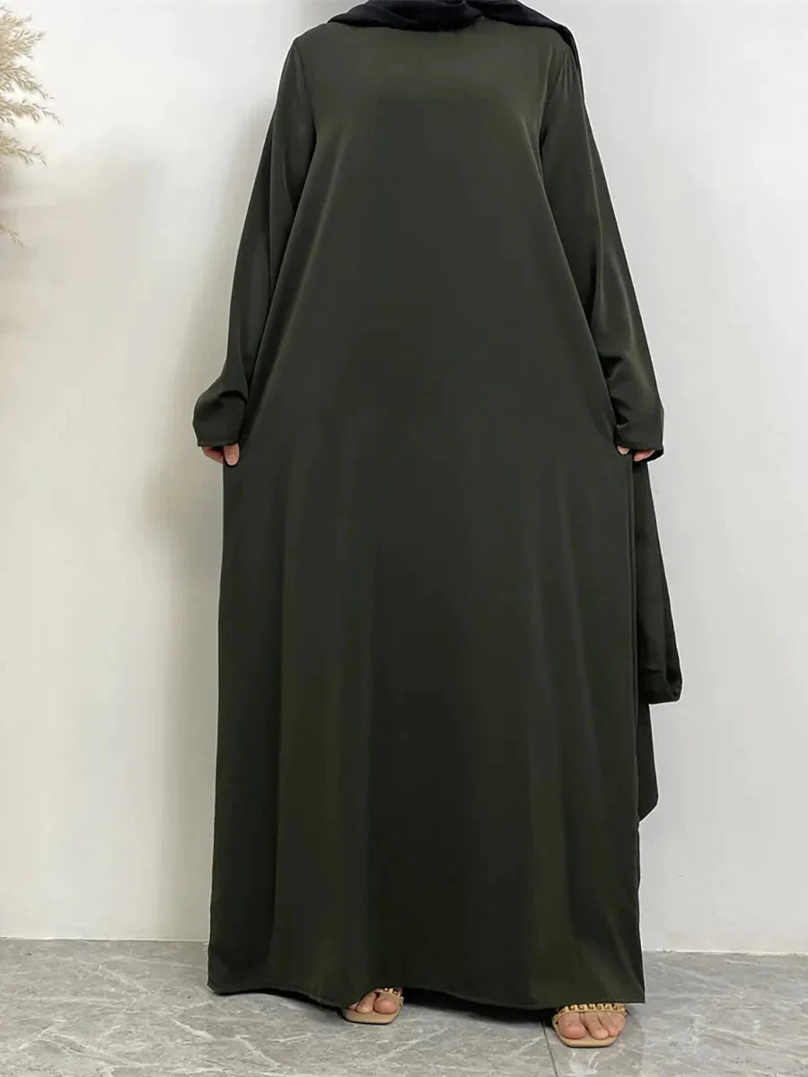 On sale - Long Abaya Dress with Pockets - 13 Colours - Free