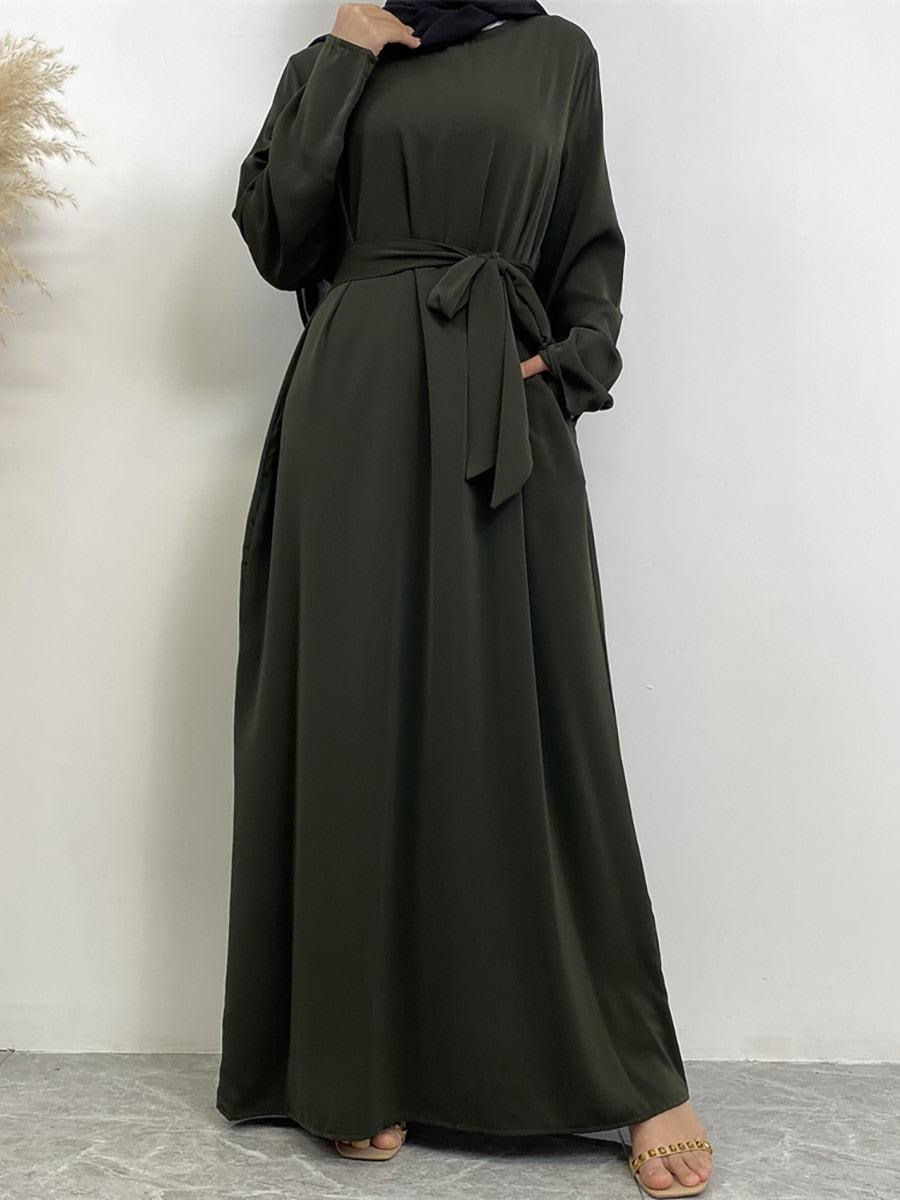 On sale - Long Abaya Dress with Pockets - 13 Colours - Free