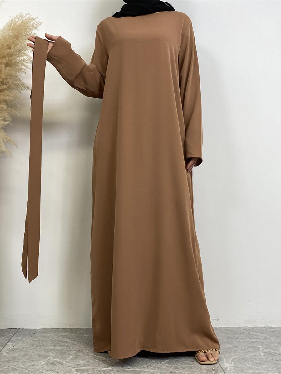 On sale - Long Abaya Dress with Pockets - 13 Colours - Free