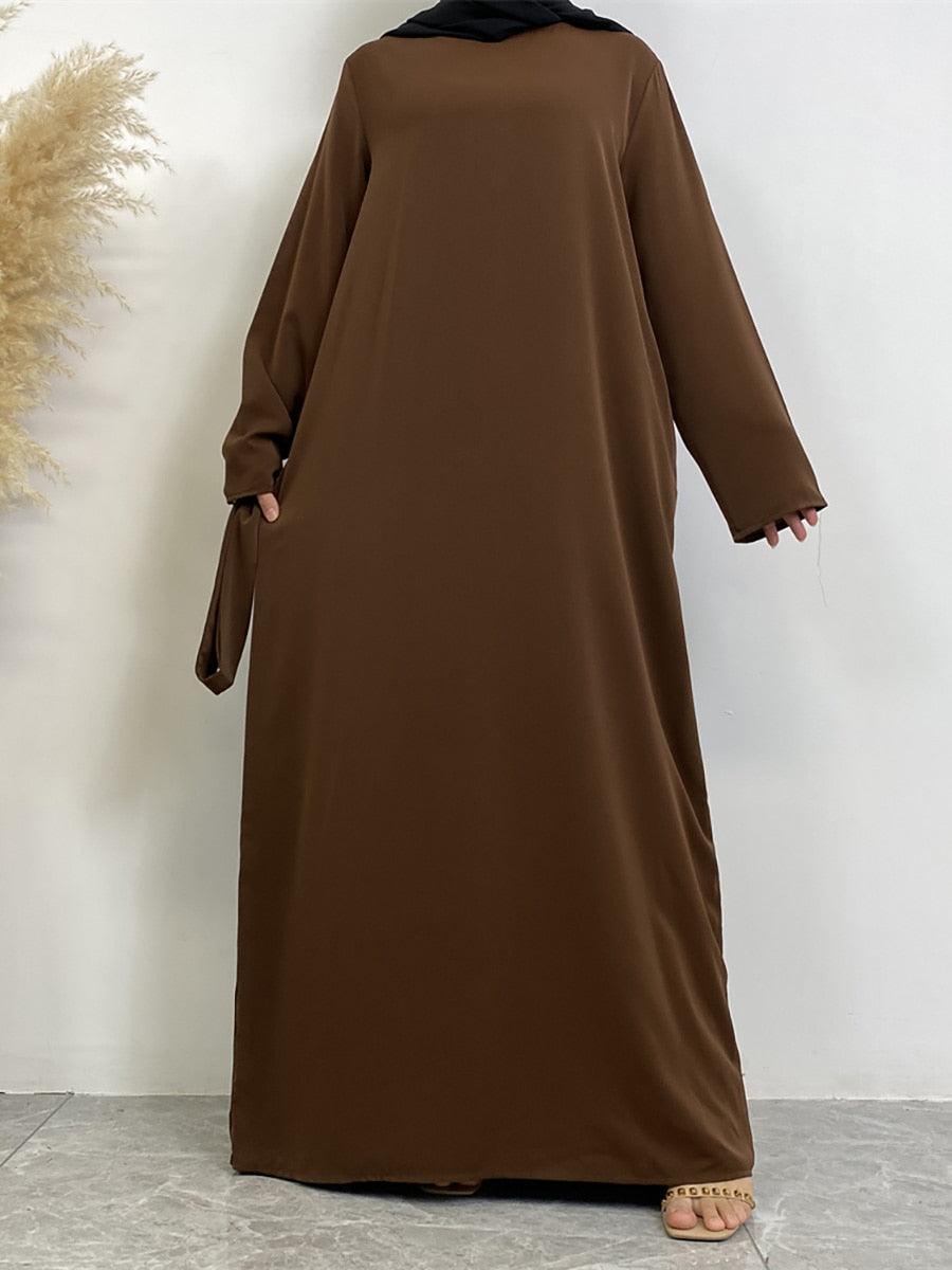 On sale - Long Abaya Dress with Pockets - 13 Colours - Free