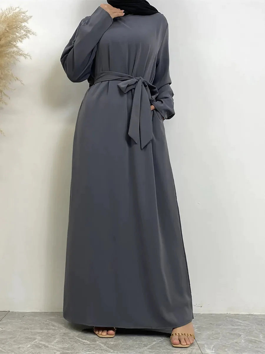 On sale - Long Abaya Dress with Pockets - 13 Colours - Free