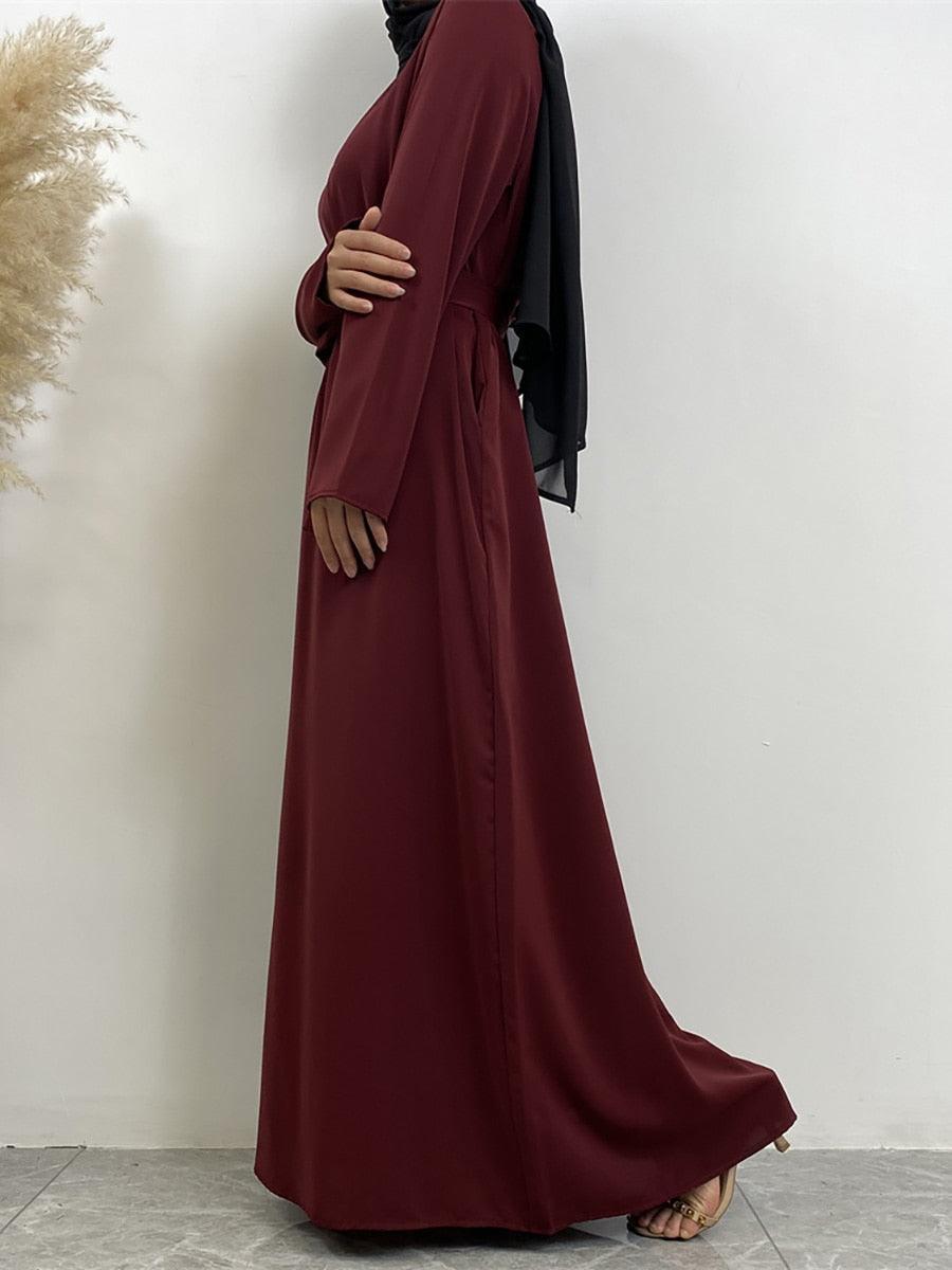 On sale - Long Abaya Dress with Pockets - 13 Colours - Free