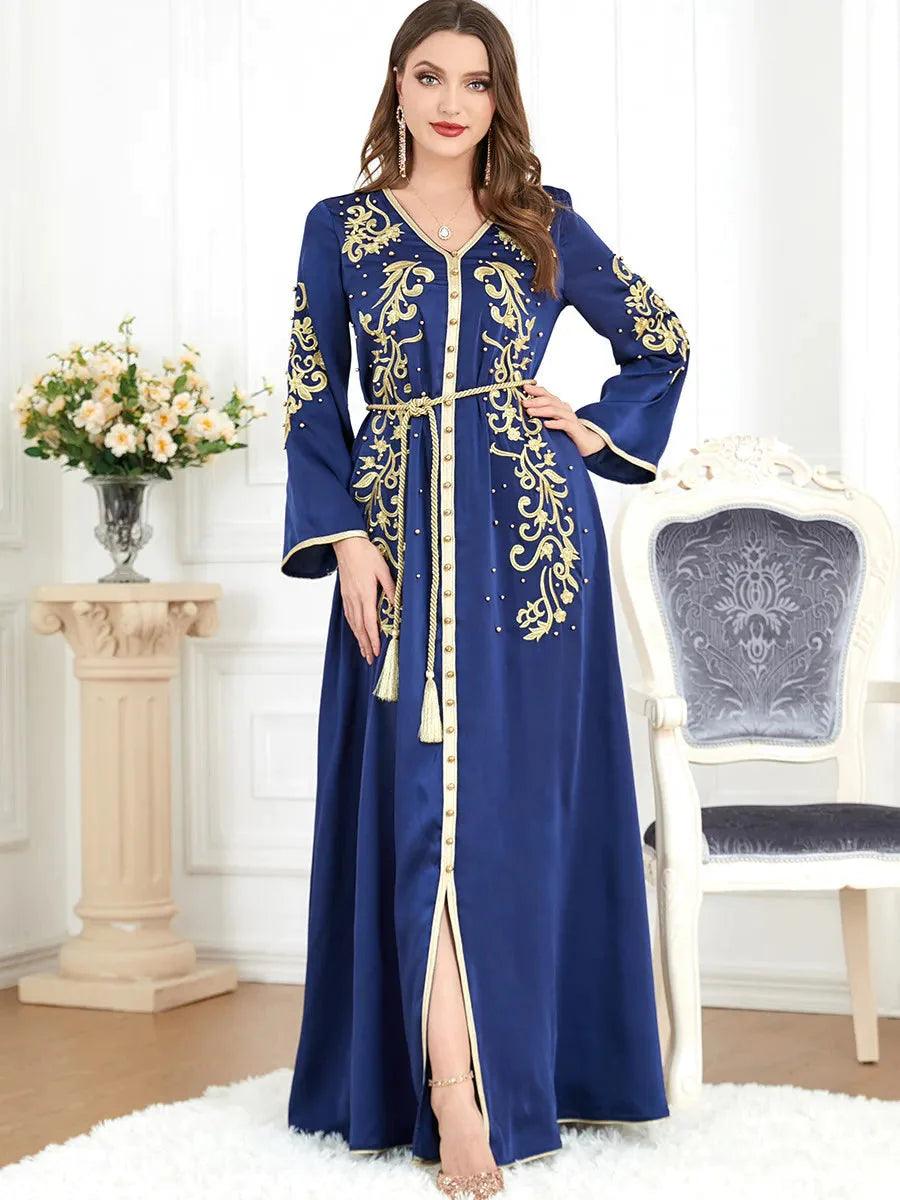 On sale - Long Kaftan Dress - Blue - Free shipping -