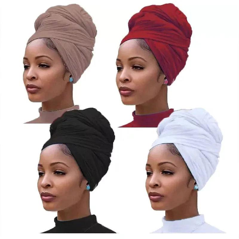 On sale - Long Stretch African Hijab - 19 Colours - Free