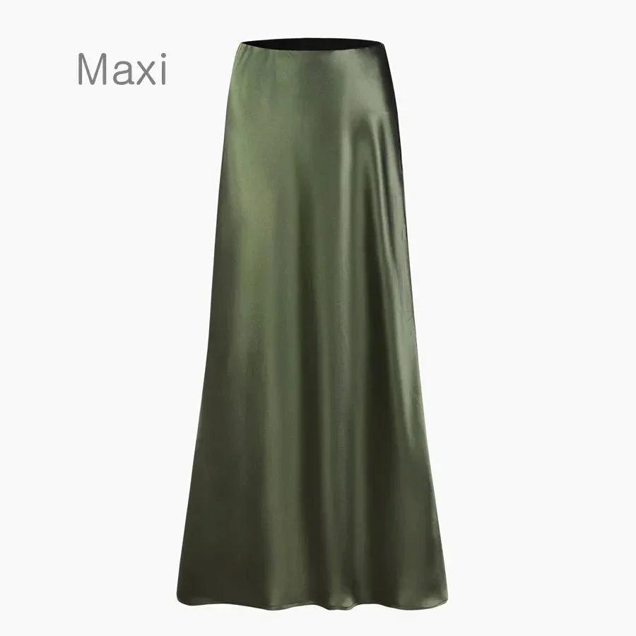 On sale - Luxury Acetate Satin Top and Maxi Skirt - 2