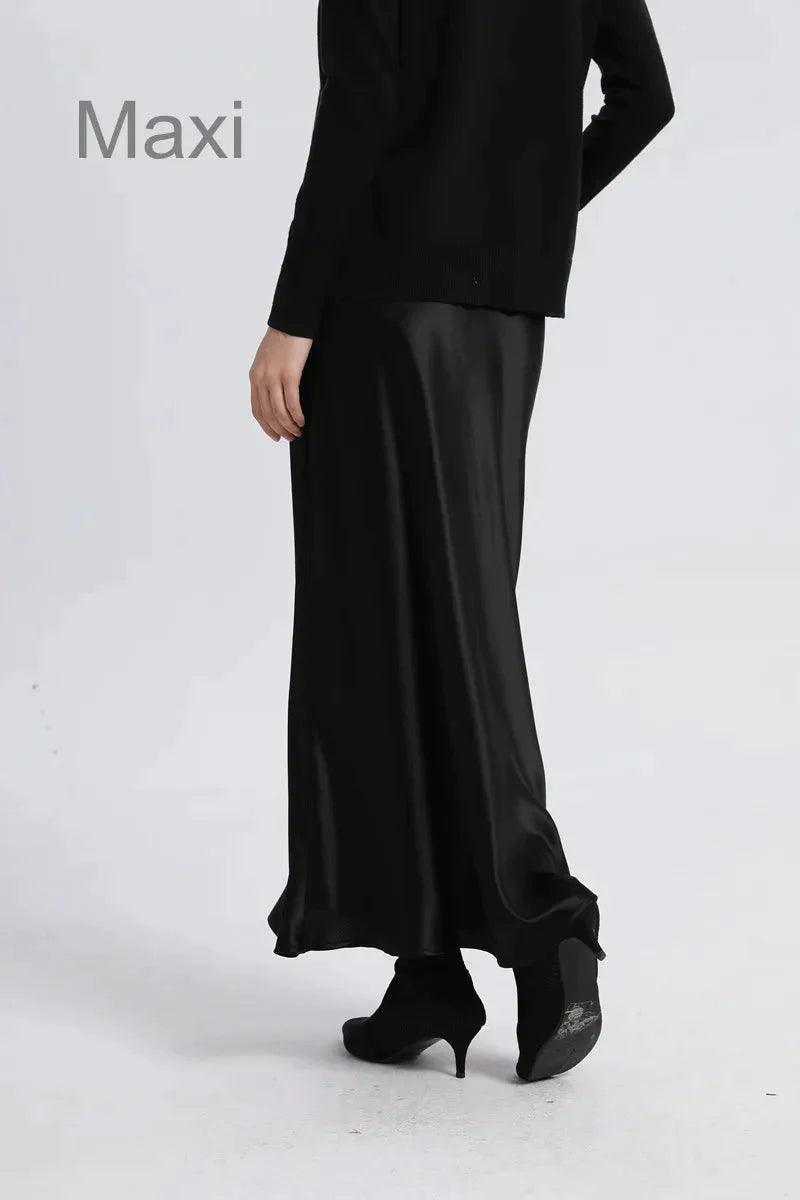 On sale - Luxury Acetate Satin Top and Maxi Skirt - 2