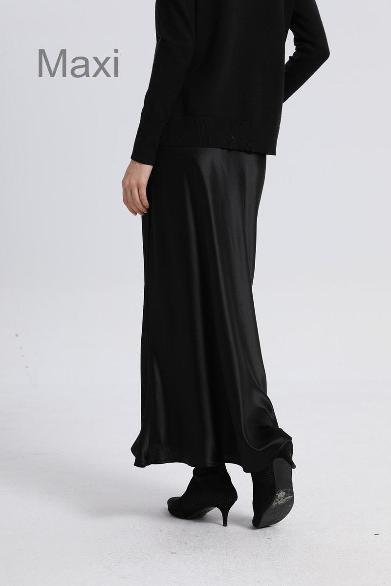 On sale - Luxury Acetate Satin Top and Maxi Skirt - 2