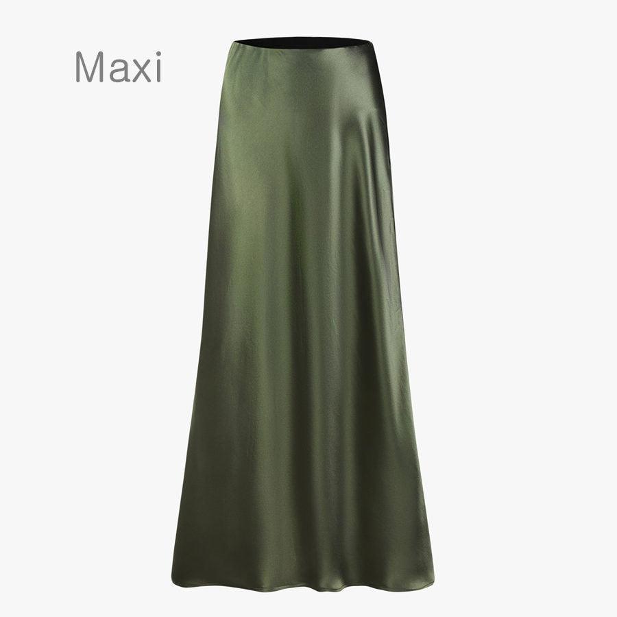 On sale - Luxury Acetate Satin Top and Maxi Skirt - 2