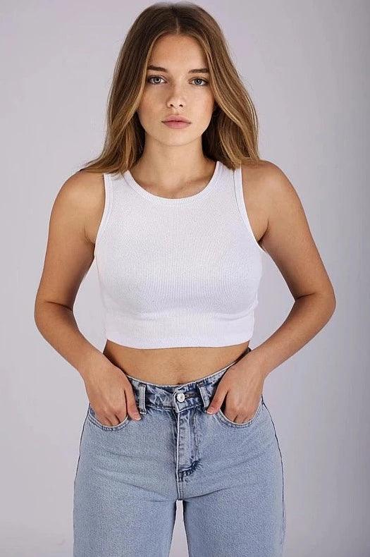 White Crop Tops for Girls