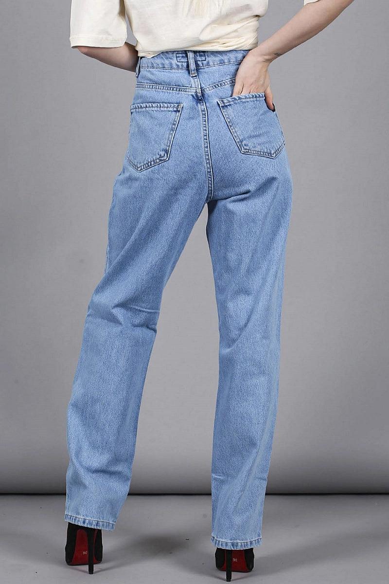 High Waist Palazzo Jeans for Girls - Blue