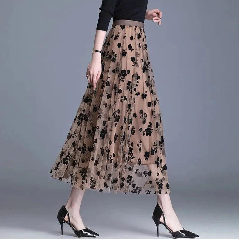 On sale - Mesh Floral Skirt - 8 Colours - Free shipping -