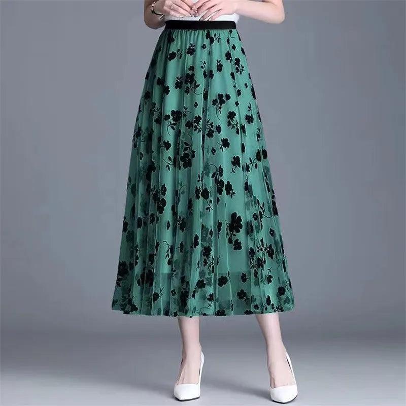 On sale - Mesh Floral Skirt - 8 Colours - Free shipping -