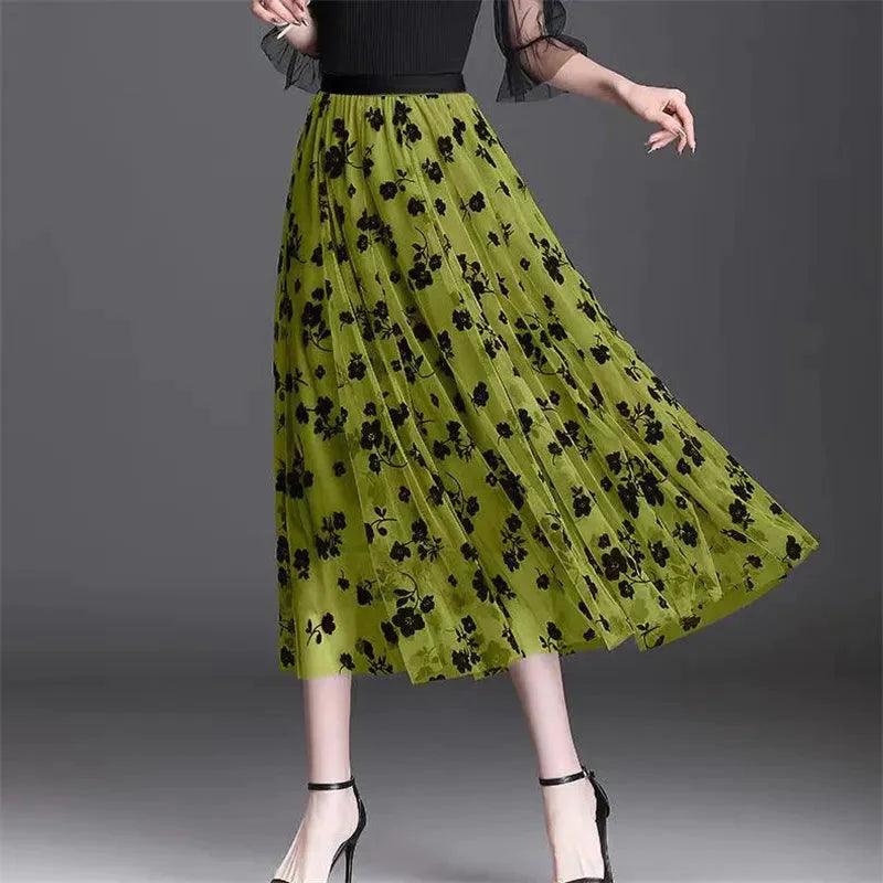 On sale - Mesh Floral Skirt - 8 Colours - Free shipping -